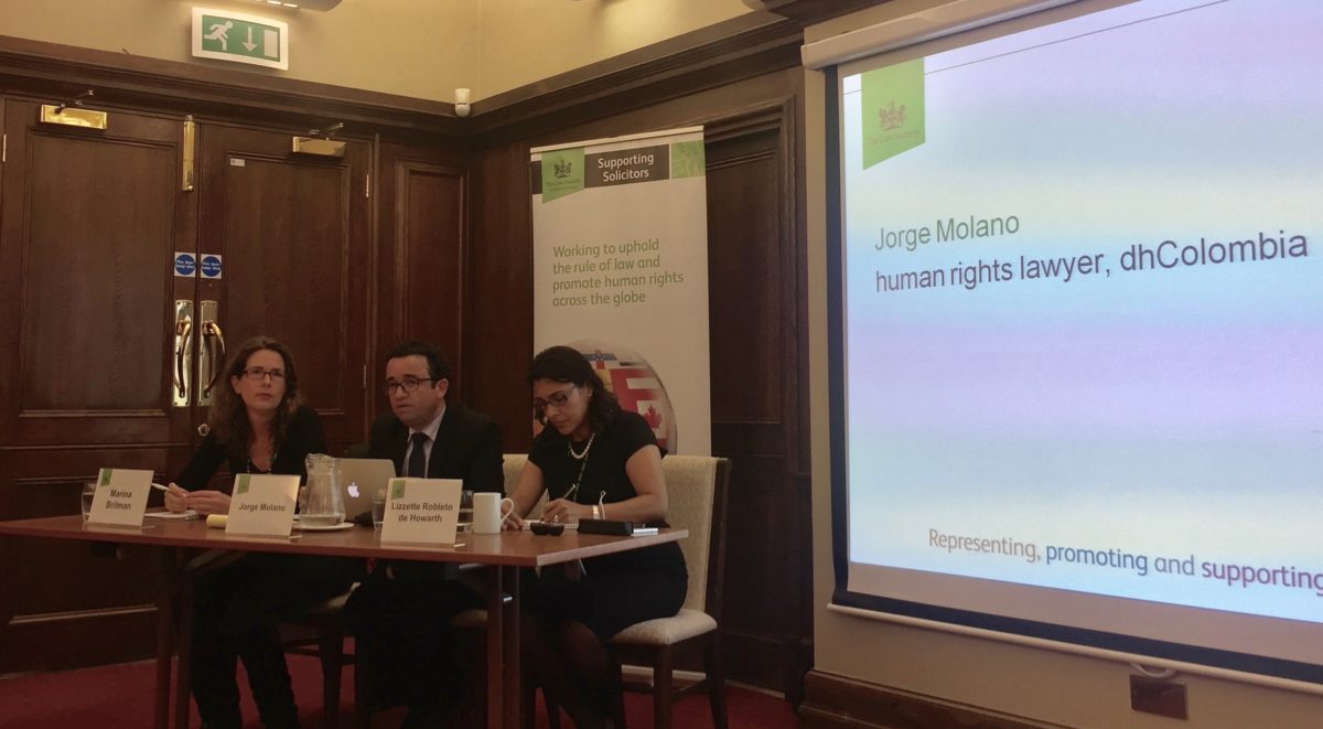 Beyond the peace-agreement: Jorge Molano talks at the Law Society