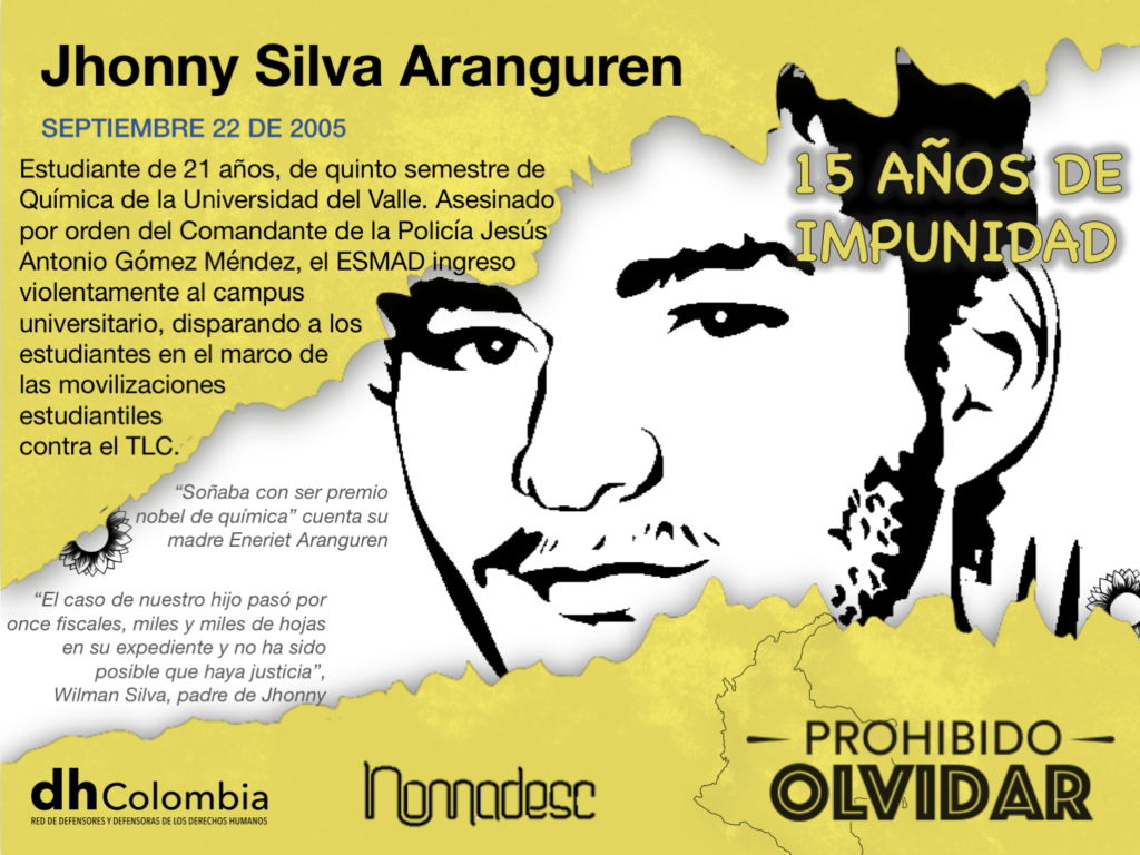 dhColombia Jhonny Silva Aranguren: 17 años de impunidad jhonny15impAM