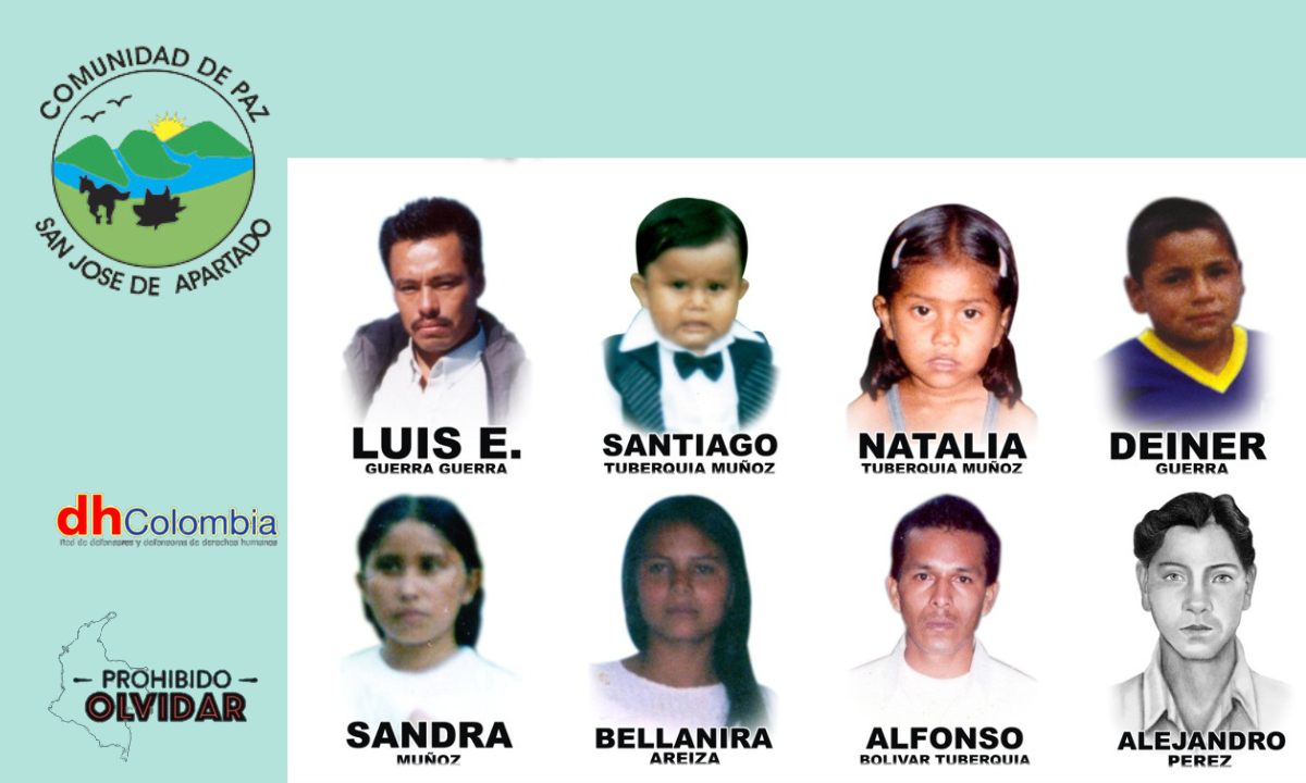 Son 19 años de impunidad: masacre de la Comunidad de Paz de San José de Apartadó